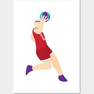 flat character basketball Posters and Art